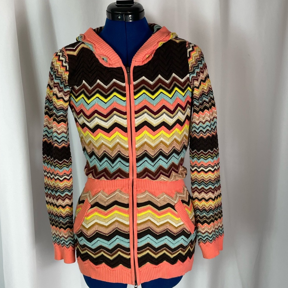 Missoni Target Collab Hooded Chevron Knit Cardigan
